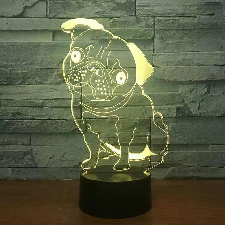 Cute pet series 3D night light cat and dog gobo light