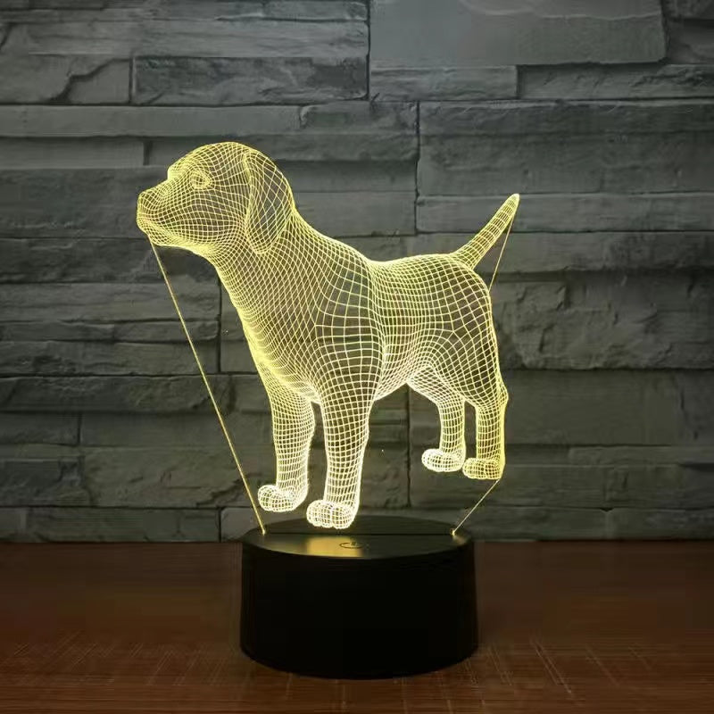 Cute pet series 3D night light cat and dog gobo light