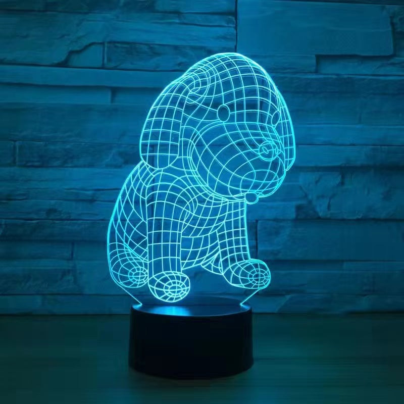 Cute pet series 3D night light cat and dog gobo light