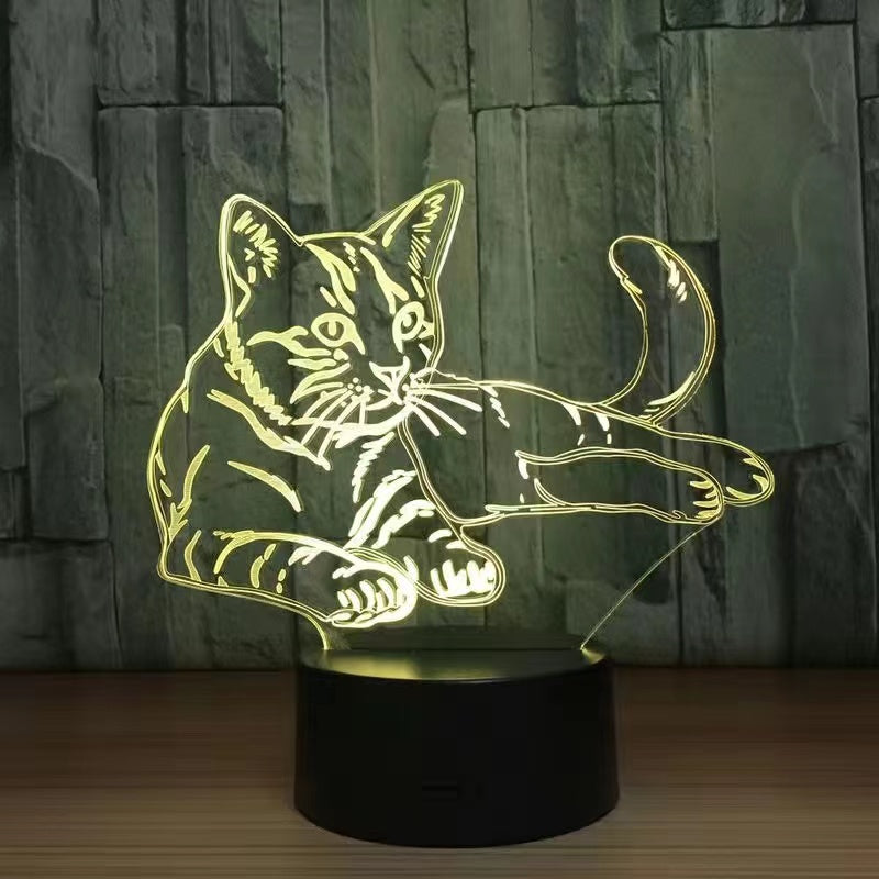 Cute pet series 3D night light cat and dog gobo light