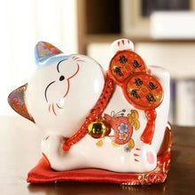 Load image into Gallery viewer, Wealthy cat ornaments cute ceramic money jar
