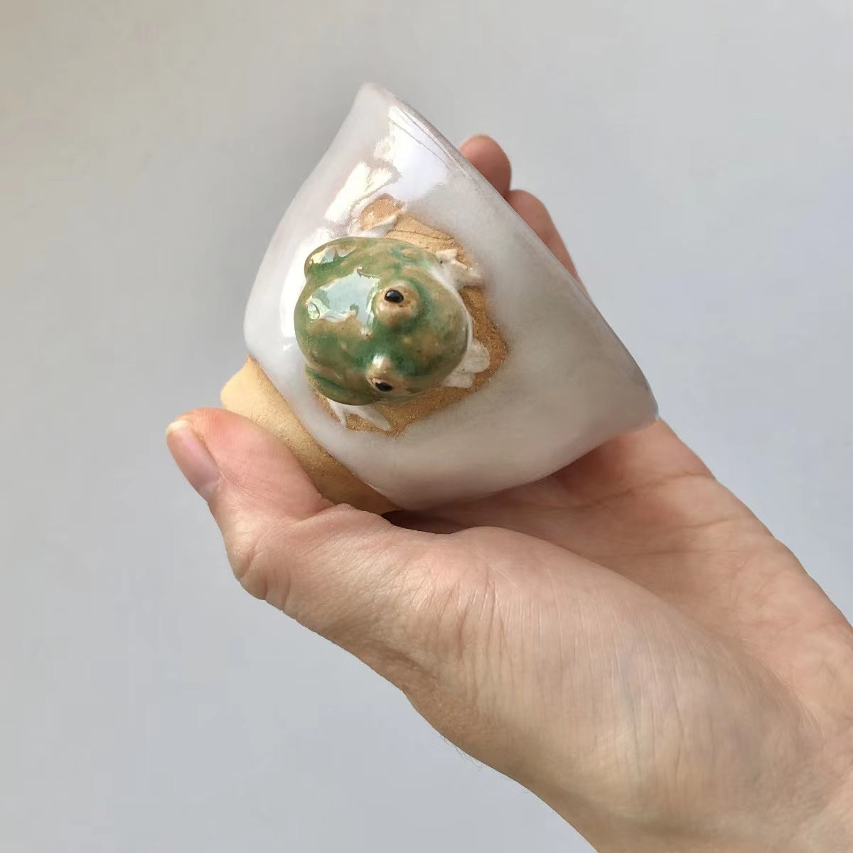 Handmade orphan creative frog kung fu tea cup