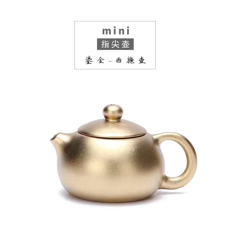 BEMY Mini Purple clay gilt teapot