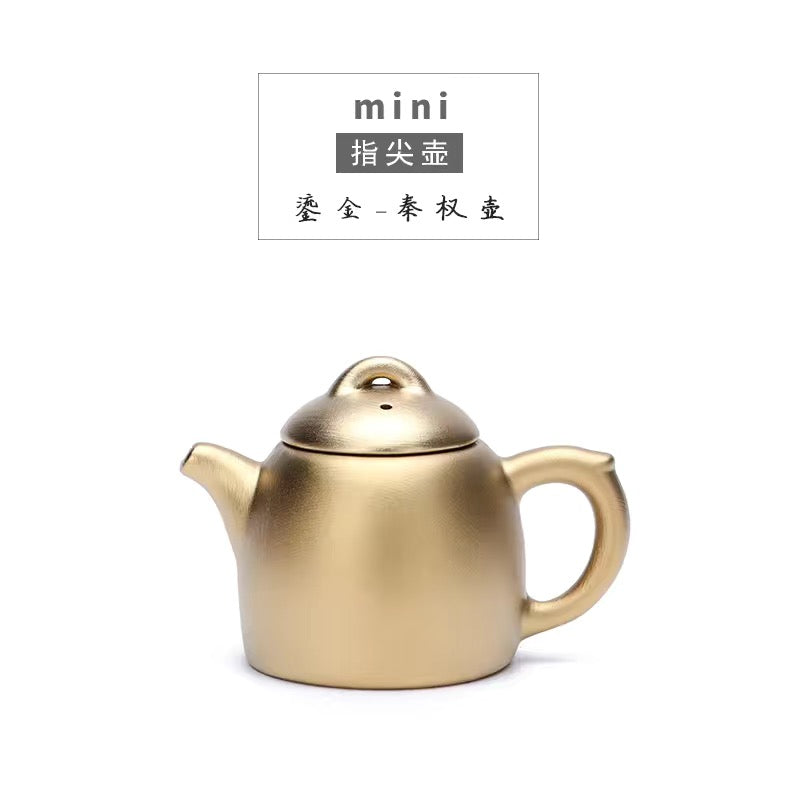 BEMY Mini Purple clay gilt teapot