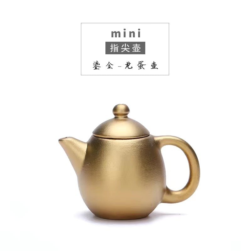 BEMY Mini Purple clay gilt teapot