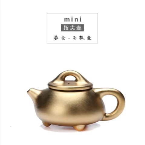 BEMY Mini Purple clay gilt teapot