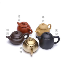 Load image into Gallery viewer, BEMY Mini Purple clay gilt teapot

