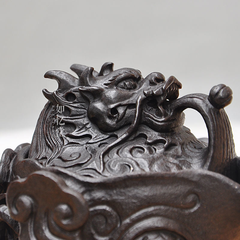 Master Collection----Natural moraine rock dragon pot carved in stone teapot/ Teacup【M573】