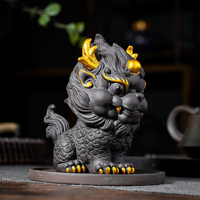 Zisha Kylin Tea Pet Ornament