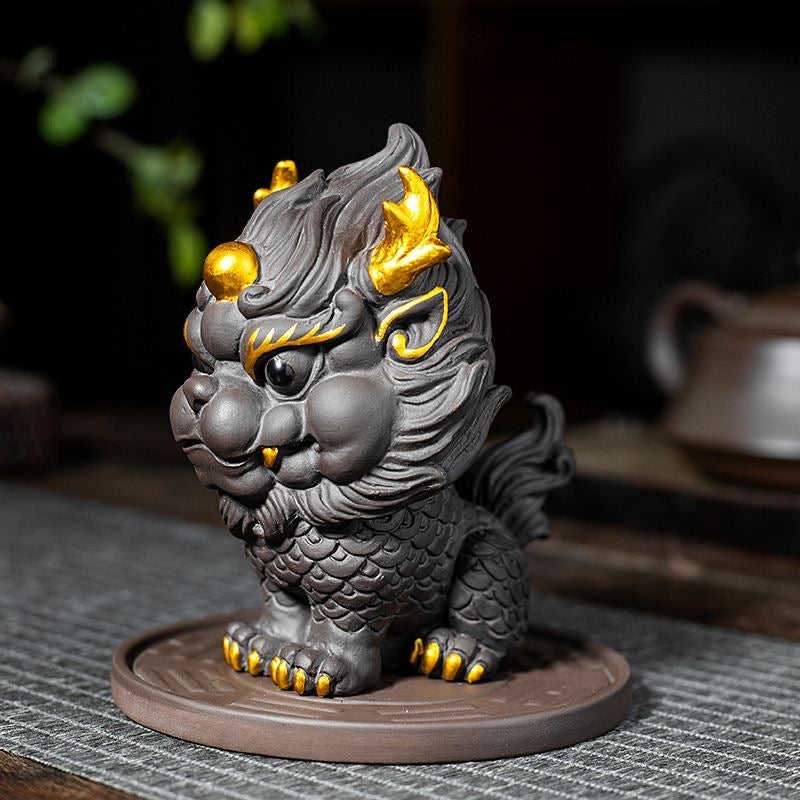 Zisha Kylin Tea Pet Ornament