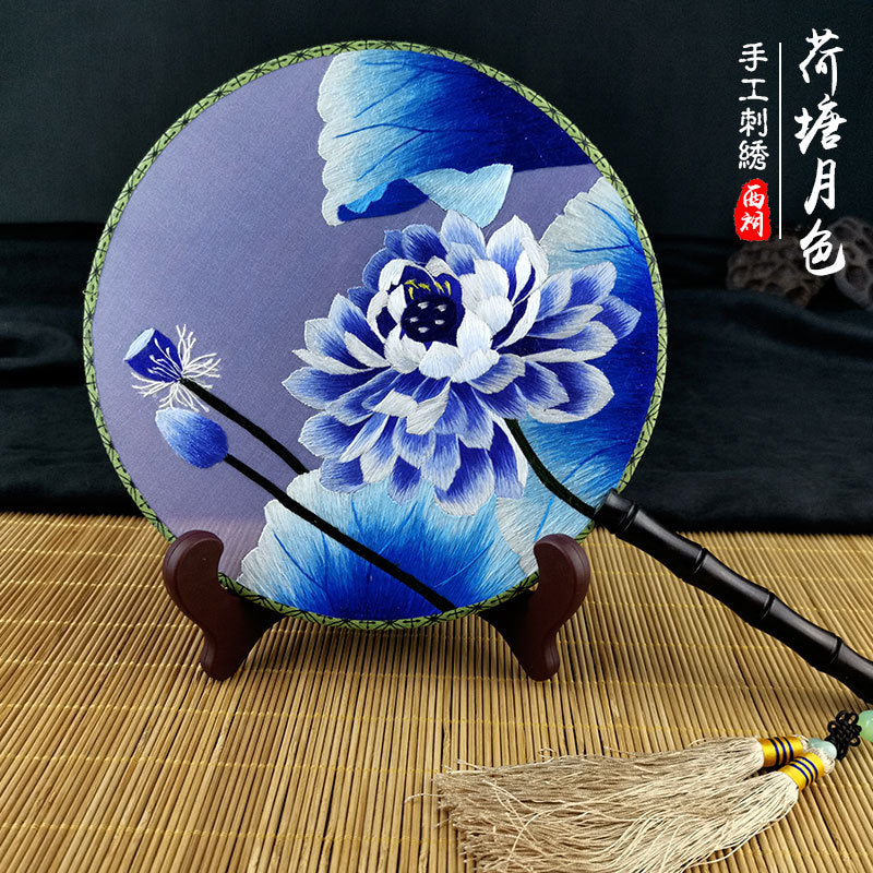 Suzhou embroidery round double-sided embroidery fan