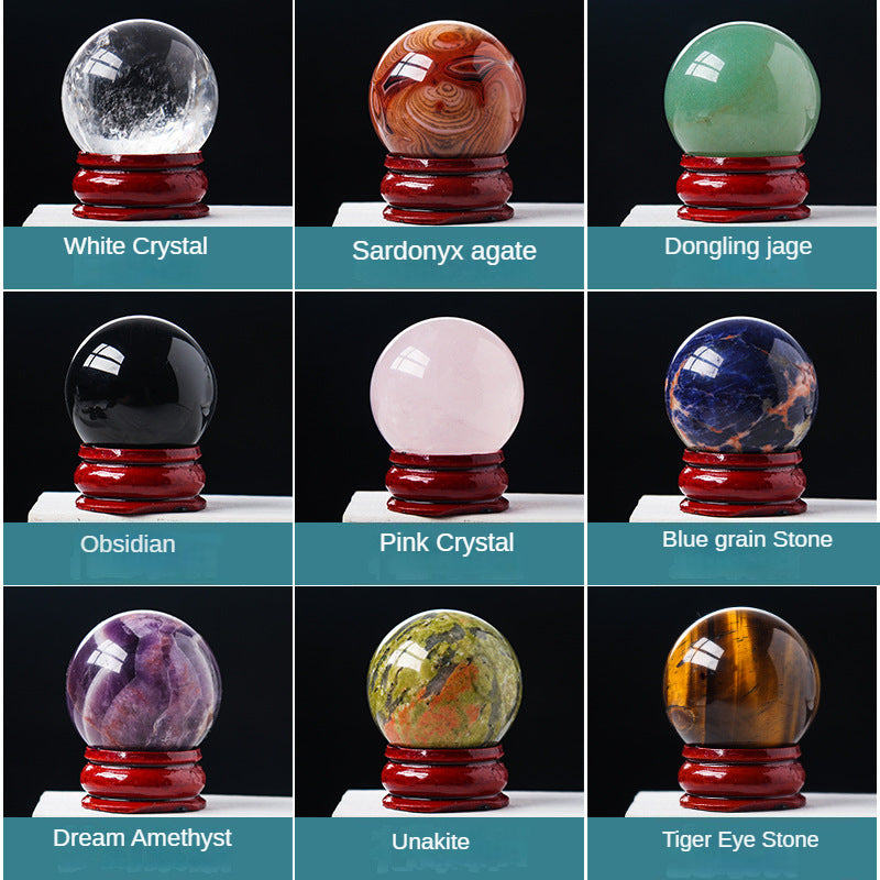 Natural crystal ball ornament