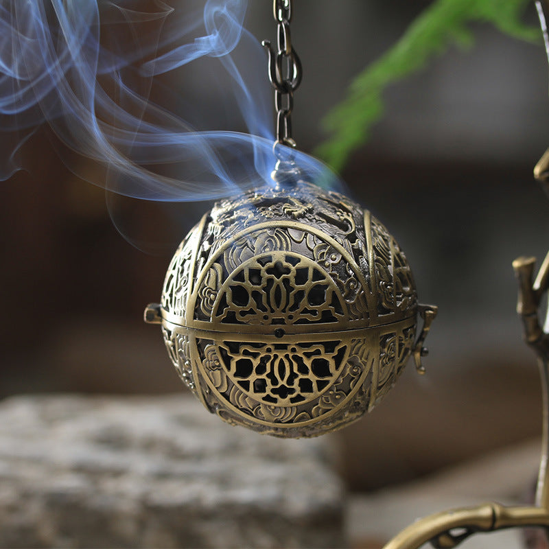 Dragon pattern hollow aromatherapy ball incense burner