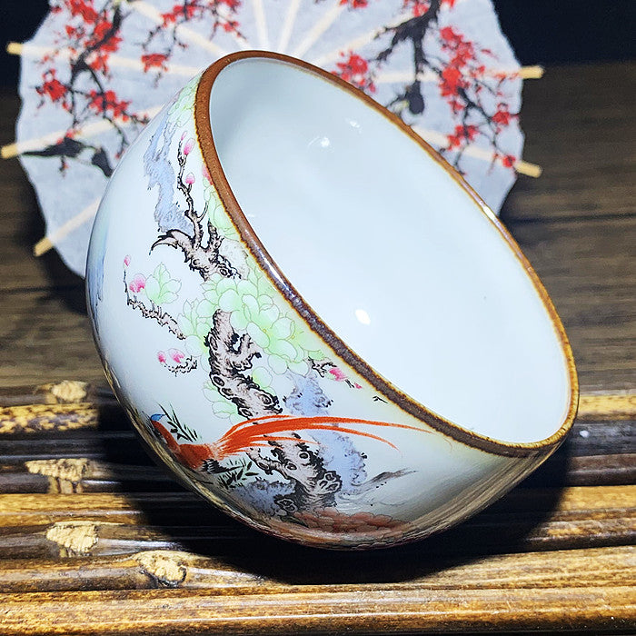 Master Collection---- Rich Changchun hand-painted flower and bird Teacup(M315)