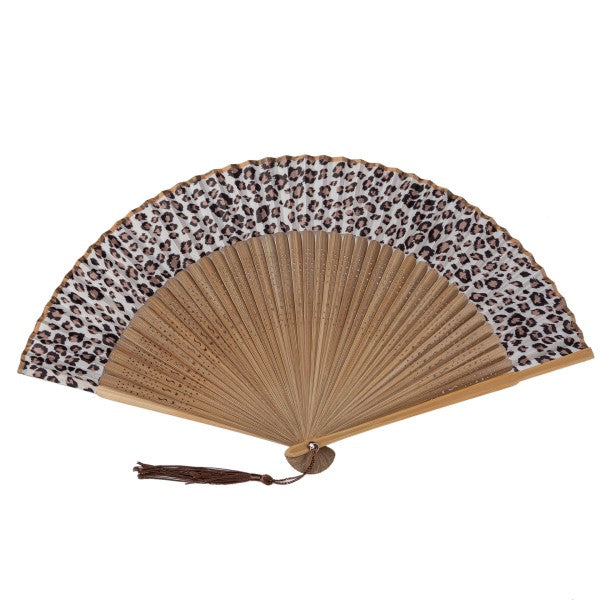 Leopard print handmade fan