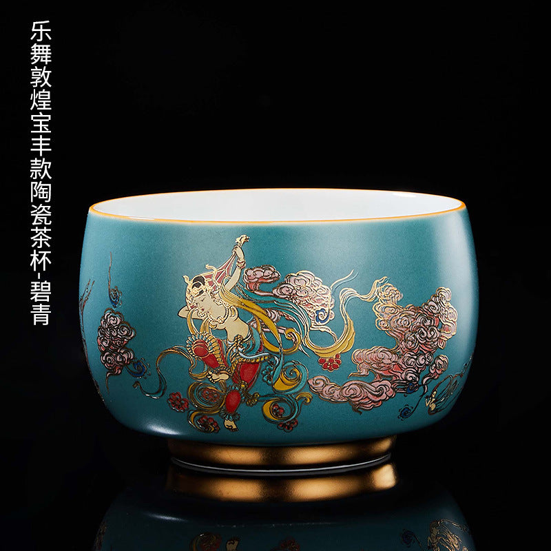 Dunhuang Collection - Music and Dance Ladies Gold Wire Enamel Ceramic Teacup Set