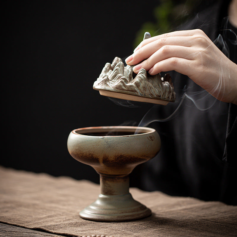 Antique rockery ceramic incense burner