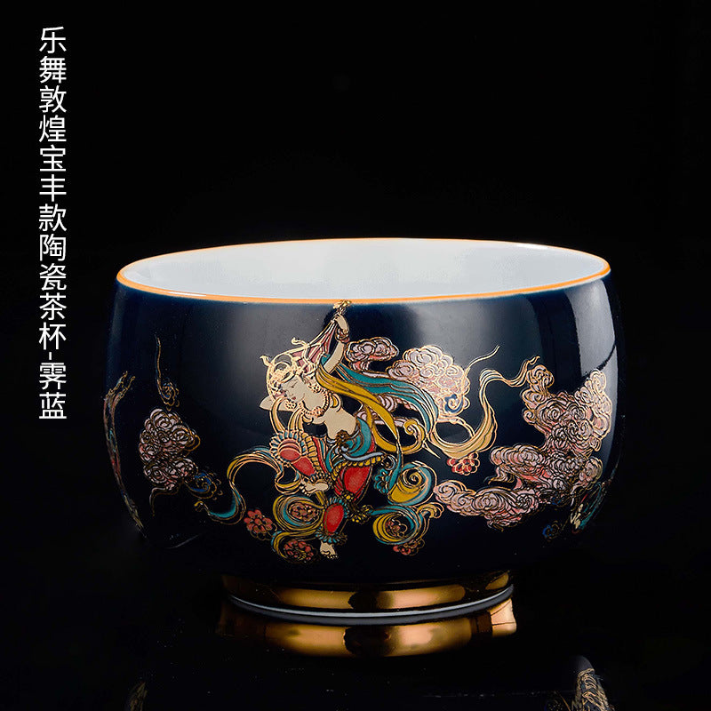 Dunhuang Collection - Music and Dance Ladies Gold Wire Enamel Ceramic Teacup Set