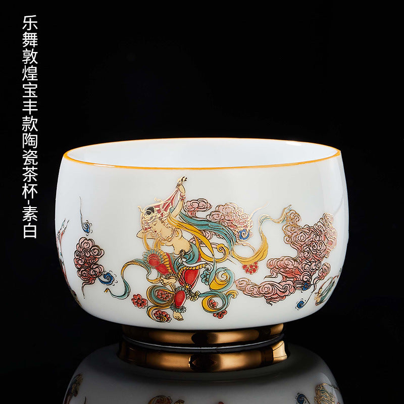 Dunhuang Collection - Music and Dance Ladies Gold Wire Enamel Ceramic Teacup Set