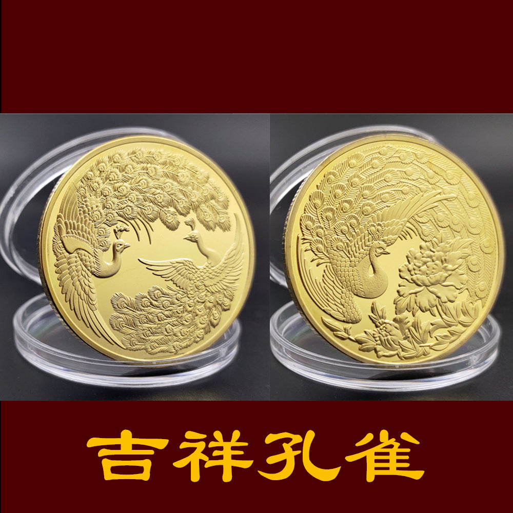 Embossed lucky commemorative coin