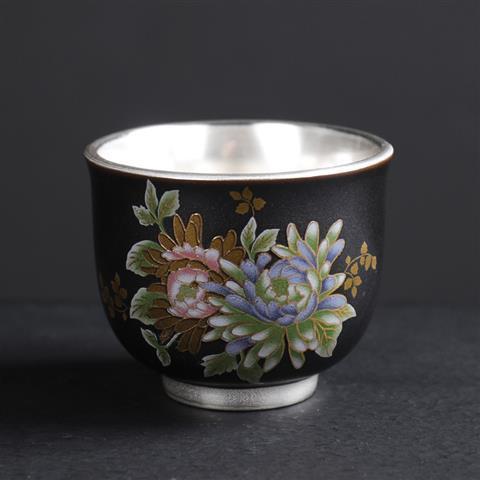 Enamel 925 Silver Teacup Set