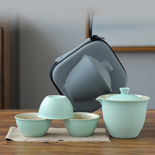 Load image into Gallery viewer, Portable Ceramic Gaiwan Travel Teacup/Teapot Set
