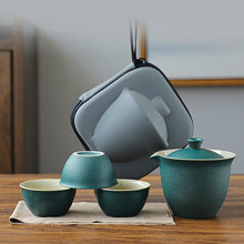 Load image into Gallery viewer, Portable Ceramic Gaiwan Travel Teacup/Teapot Set
