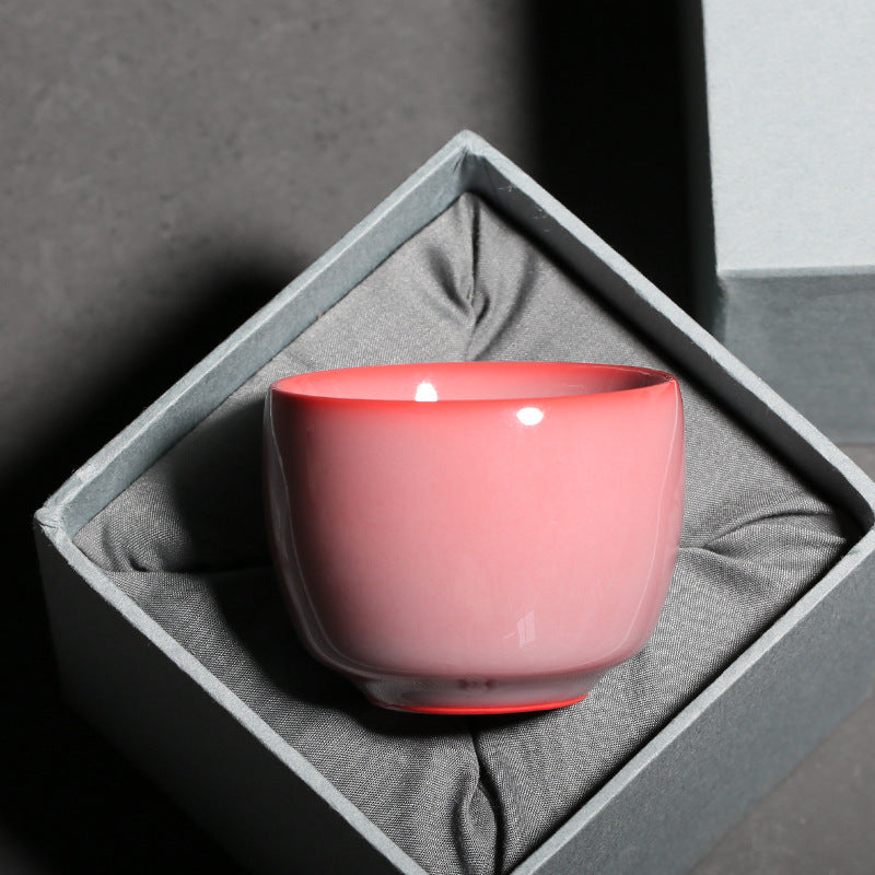 Official kiln smoke pink hostess teacup